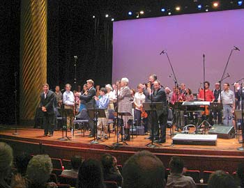 Stephen Schwartz takes a bow at the partial performance of Seance on a Wet Afternoon, at VOX 2009